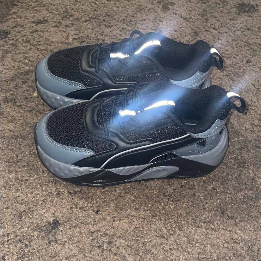 Puma Dual-Tone Black and Gray Sneakers